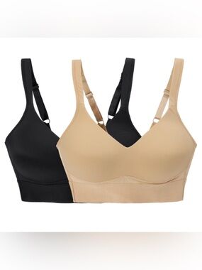 Rhonda Shear Wireless Bra - Black & Nude